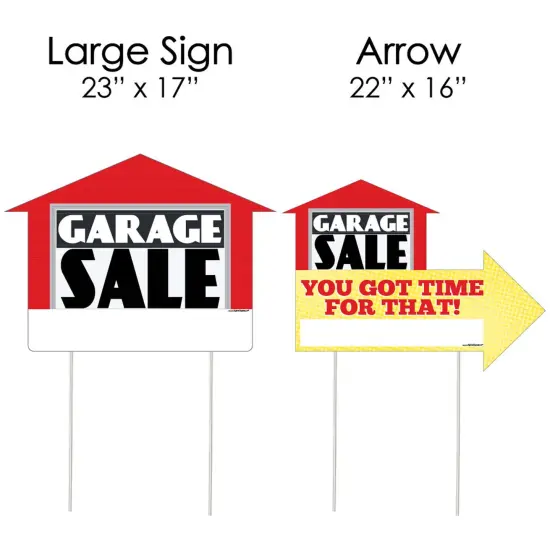 Big Dot of Happiness Garage Sale Signs - Yard Sign with Stakes - Double Sided Outdoor Lawn Sign - Set of 3 {7}