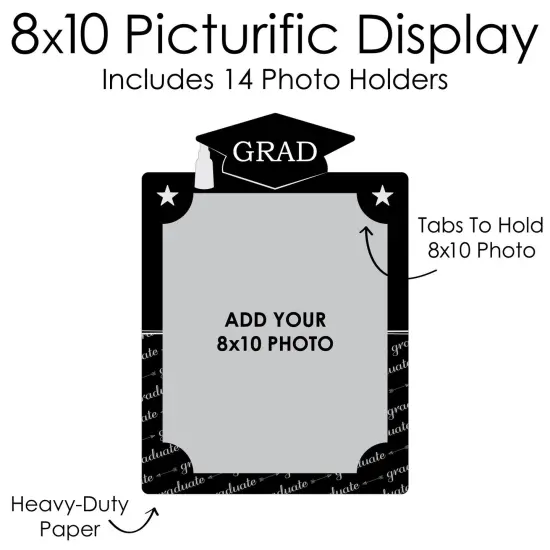 Big Dot of Happiness Graduation Cheers - 8 x 10 inches K-12 School Photo Holder - DIY Graduation Party Decor - Picturific Display {7}