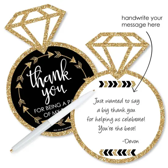 Big Dot of Happiness "Bride Tribe" - Shaped Thank You Cards - Bridal Shower or Bachelorette Party Thank You Note Cards with Envelopes - Set of 12 {3}