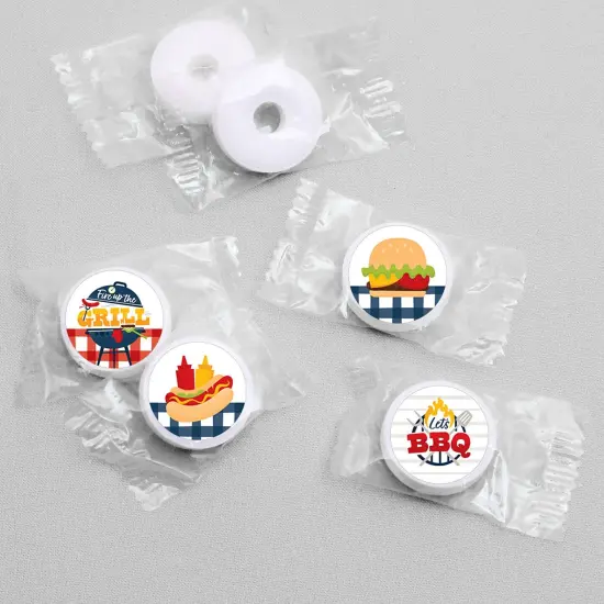Big Dot of Happiness Fire Up the Grill - Summer BBQ Picnic Party Round Candy Sticker Favors - Labels Fits Chocolate Candy (1 sheet of 108) {4}