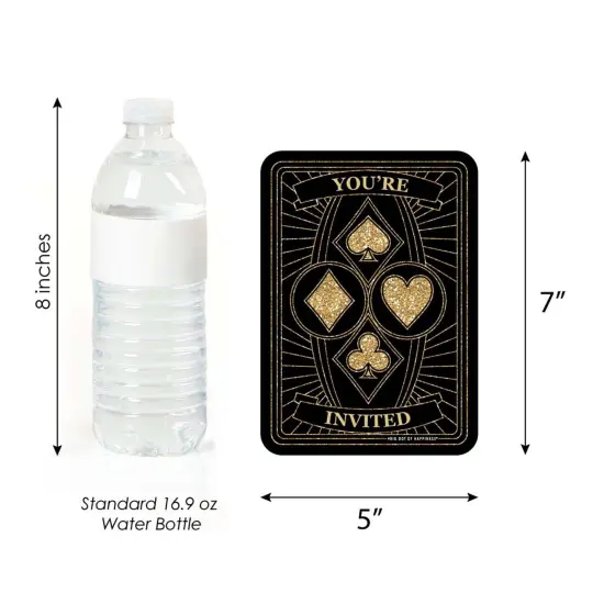 Big Dot of Happiness Las Vegas - Shaped Fill-in Invitations - Casino Party Invitation Cards with Envelopes - Set of 12 {6}