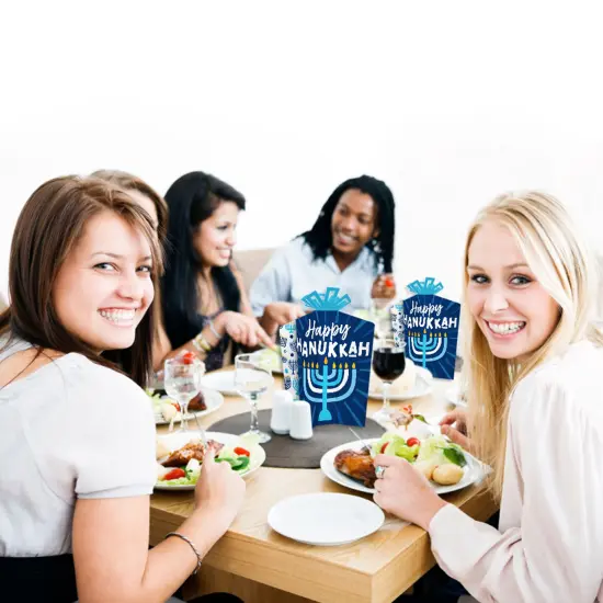 Big Dot of Happiness Hanukkah Menorah - Table Decorations - Chanukah Holiday Party Fold and Flare Centerpieces - 10 Count {7}