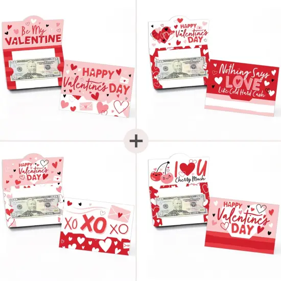 Big Dot of Happiness Assorted Happy Valentine's Day - Valentine Hearts Party Money and Gift Card Holders - Set of 8 {3}