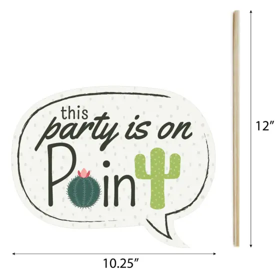 Big Dot of Happiness Prickly Cactus Party - Fiesta Party Photo Booth Props Kit - 20 Count {7}
