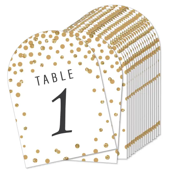 Big Dot of Happiness Gold Wedding - Wedding Receptions, Parties or Events Double-Sided 5 x 7 inches Cards - Table Numbers - 1-20 {1}