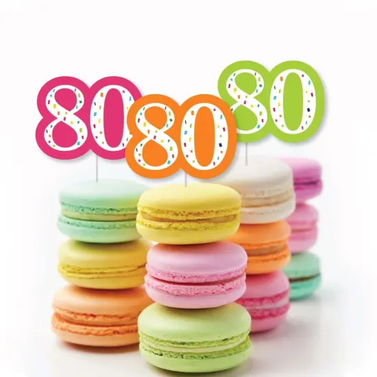 Big Dot of Happiness 80th Birthday - Cheerful Happy Birthday - DIY Shaped Colorful Eightieth Birthday Party Cut-Outs - 24 Count {4}
