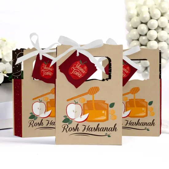 Big Dot of Happiness Rosh Hashanah - New Year Favor Boxes - Set of 12 {4}