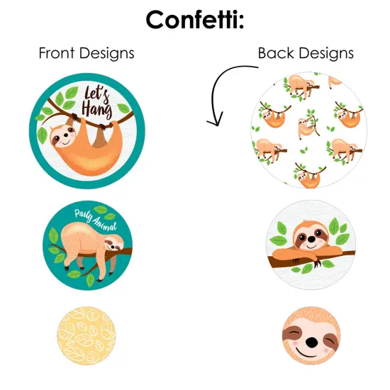 Big Dot of Happiness Let&rsquo;s Hang - Sloth - Baby Shower or Birthday Party Decor and Confetti - Terrific Table Centerpiece Kit - Set of 30 {7}