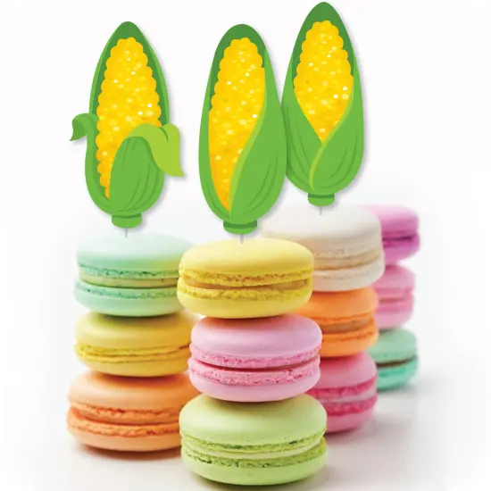 Big Dot of Happiness It's Corn - Dessert Cupcake Toppers - Fall Harvest Party Clear Treat Picks - Set of 24 {6}