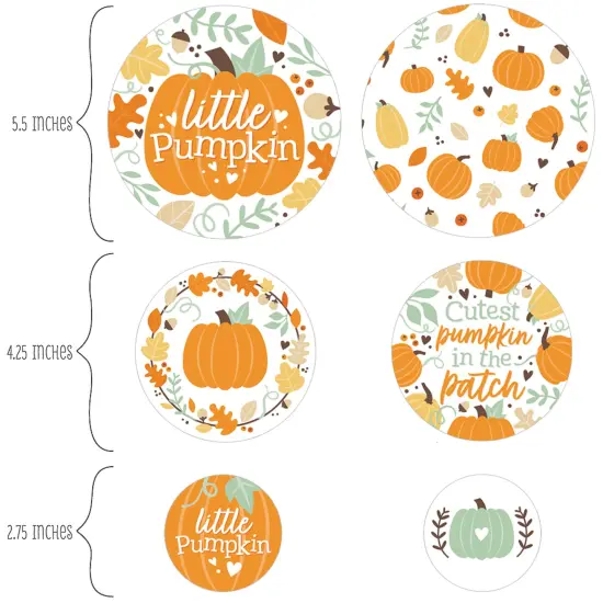 Big Dot of Happiness Little Pumpkin - Fall Birthday Party or Baby Shower Giant Circle Confetti - Party Decorations - Large Confetti 27 Count {3}