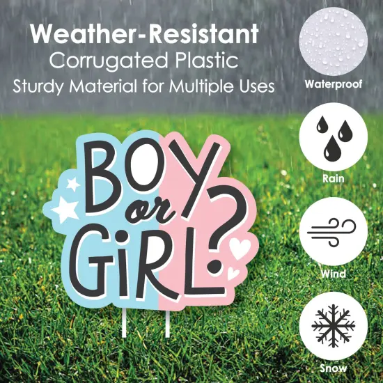Big Dot of Happiness Baby Gender Reveal - Lawn Decorations - Outdoor Team Boy or Girl Party Yard Decorations - 10 Piece {6}