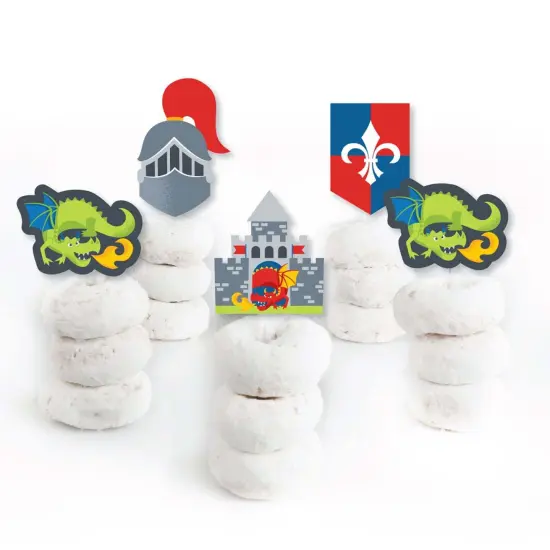 Big Dot of Happiness Calling All Knights and Dragons - Dessert Cupcake Toppers - Medieval Party or Birthday Party Clear Treat Picks - Set of 24 {3}