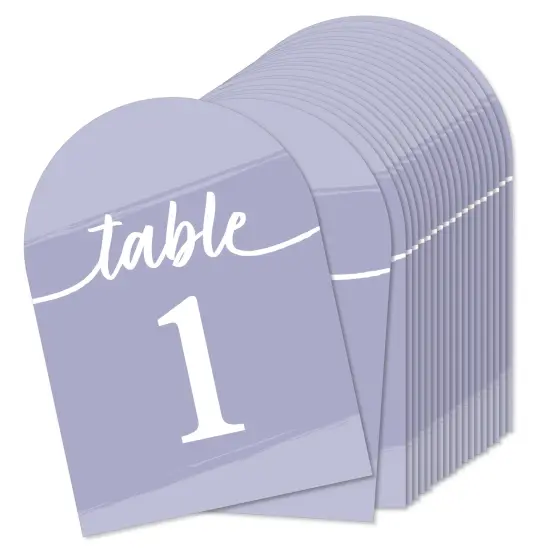 Big Dot of Happiness Purple Elegantly Simple - Wedding Receptions, Parties or Events Double-Sided 5 x 7 inches Cards - Table Numbers - 1-20 {1}