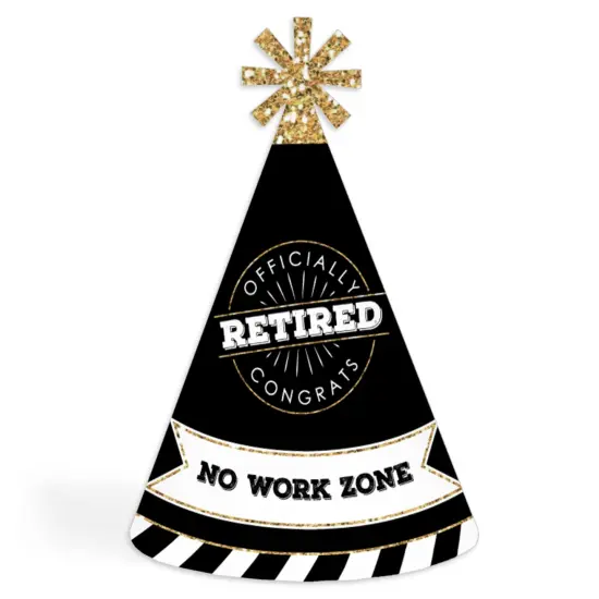 Big Dot of Happiness Happy Retirement - Cone Party Hats for Adults - Set of 8 (Standard Size) {1}