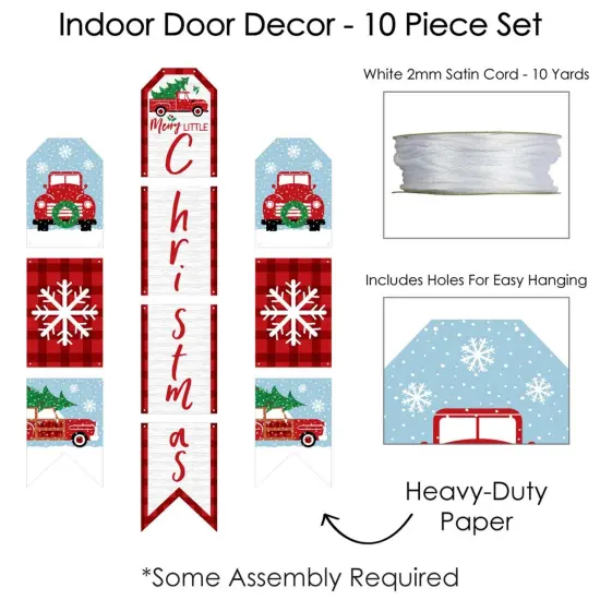 Big Dot of Happiness Merry Little Christmas Tree - Hanging Vertical Paper Door Banners - Red Christmas Party Wall Decoration Kit - Indoor Door Decor {6}