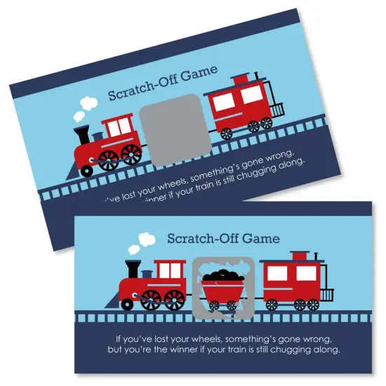 Big Dot of Happiness Railroad Party Crossing - Steam Train Birthday Party or Baby Shower Game Scratch Off Cards - 22 Count {1}