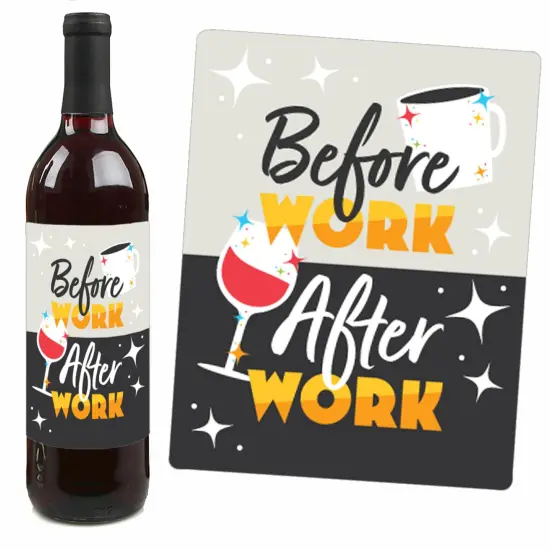 Big Dot of Happiness Happy Boss's Day - Best Boss Ever Decorations for Women and Men - Wine Bottle Label Stickers - Set of 4 {4}