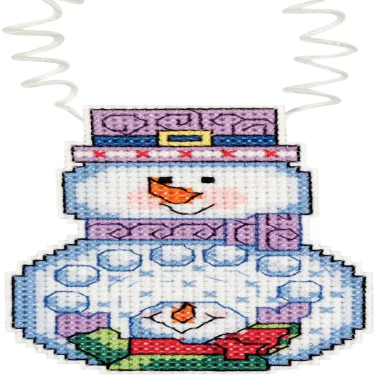 Janlynn/Holiday Wizzers Counted Cross Stitch Kit 3"X2.25"-Snowman With Snowballs {1}