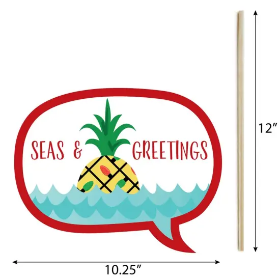 Big Dot of Happiness Funny Flamingle Bells - Tropical Flamingo Christmas Photo Booth Props Kit - 10 Piece {6}