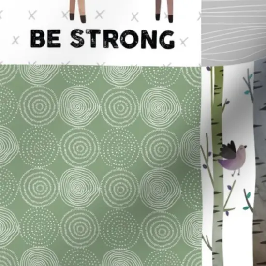 Various Fabrics by the Yard or Fat Quarter Woodland Animals Forest Cheater Quilt Bear Fox Moose Wholecloth Green Brown Topper Custom Printed Fabric by Spoonflower {7}