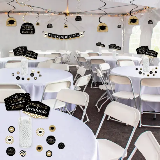 Big Dot of Happiness Tassel Worth The Hassle - Gold - Graduation Party Supplies Decoration Kit - Decor Galore Party Pack - 51 Pieces {4}