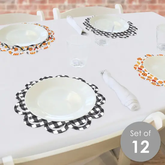 Big Dot of Happiness Happy Fall Truck - Harvest Pumpkin Party Round Table Decorations - Paper Chargers - Place Setting For 12 {3}