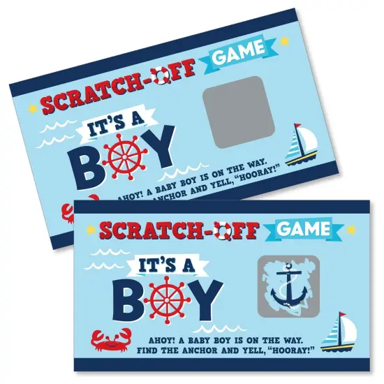 Big Dot of Happiness Ahoy It's a Boy - Nautical Baby Shower Game Scratch Off Cards - 22 Count {1}