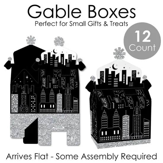 Big Dot of Happiness Nighttime City Skyline - Treat Box Party Favors - New York Party Goodie Gable Boxes - Set of 12 {7}