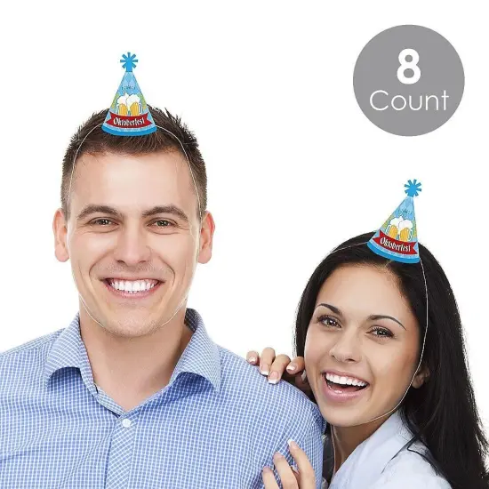 Big Dot of Happiness Oktoberfest - Mini Cone Beer Festival Hats - Small Little Party Hats - Set of 8 {3}
