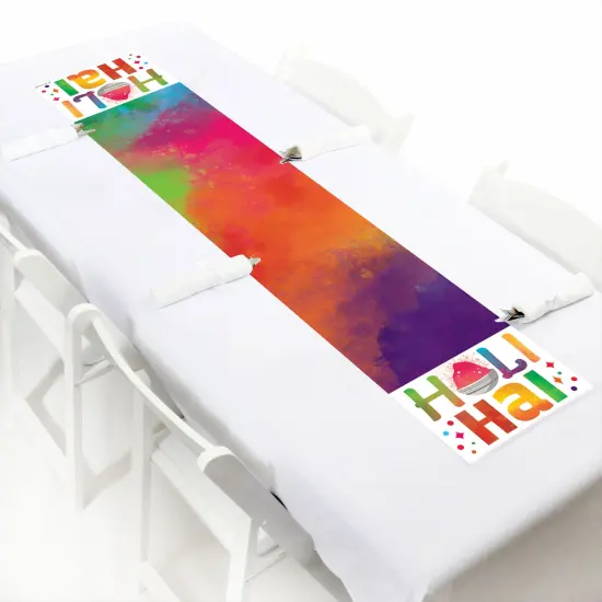 Big Dot of Happiness Holi Hai - Petite Festival of Colors Party Paper Table Runner - 12 x 60 inches {1}