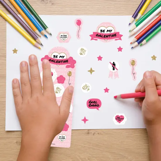 Big Dot of Happiness Be My Galentine - Galentine's & Valentine's Day Party Favor Kids Stickers - 16 Sheets - 256 Stickers {7}