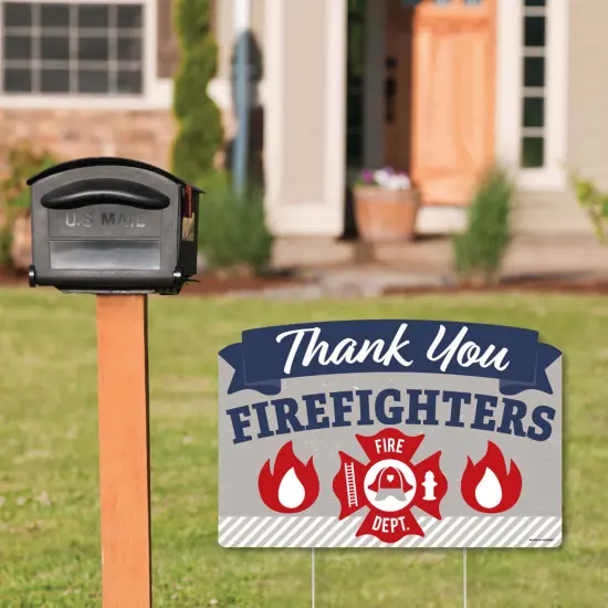 Big Dot of Happiness Thank You Firefighters - First Responders Appreciation Yard Sign Lawn Decorations - Party Yardy Sign {3}