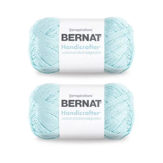 Bernat Handicrafter Cotton Robin Egg Yarn - 2 Pack of 400g/14oz - Cotton - 4 Medium (Worsted) - 710 Yards - Knitting/Crochet {1}
