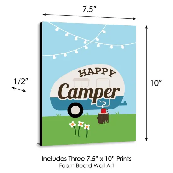 Big Dot of Happiness Happy Camper - Nursery Wall Art, Kids Room Decor and Camping Home Decorations - Gift Ideas - 7.5 x 10 - Set of 3 Prints {6}