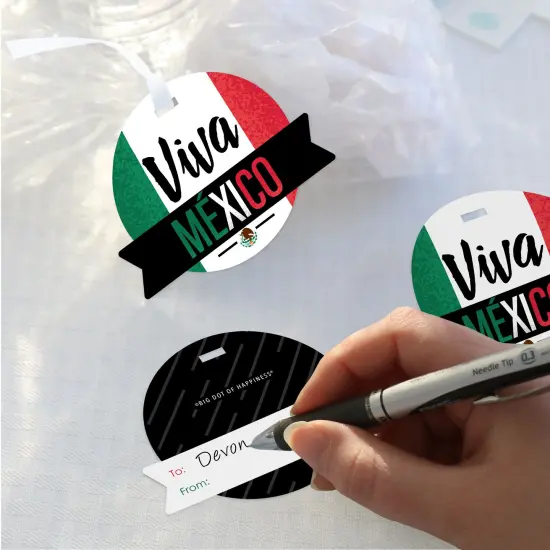 Big Dot of Happiness Viva Mexico - Mexican Independence Day Party Clear Goodie Favor Bags - Treat Bags With Tags - Set of 12 {4}