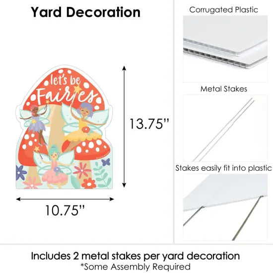 Big Dot of Happiness Let's Be Fairies - Outdoor Lawn Sign - Fairy Garden Birthday Party Yard Sign - 1 Piece {7}