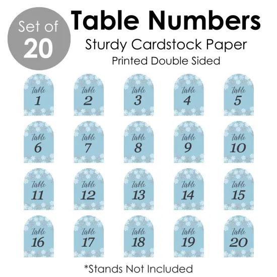 Big Dot of Happiness Winter Wonderland - Snowflake Holiday Party and Winter Wedding Double-Sided 5 x 7 inches Cards - Table Numbers - 1-20 {7}