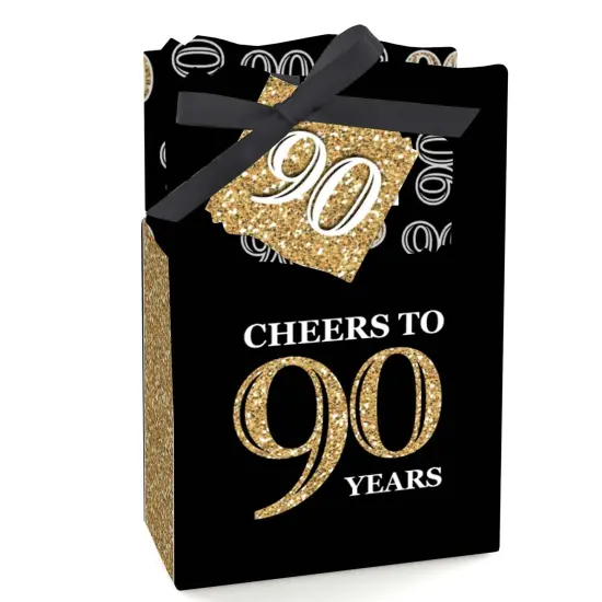 Big Dot of Happiness Adult 90th Birthday - Gold - Birthday Party Favor Boxes - Set of 12 {1}