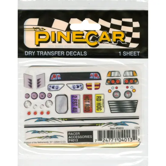 Pine Car Derby Dry Transfer Decal 3"X2.5" Sheet-Racer Accessories {1}