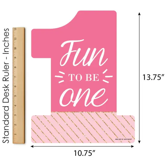 Big Dot of Happiness 1st Birthday Girl - Fun to be One - Outdoor Lawn Sign - First Birthday Party Yard Sign - 1 Piece {6}