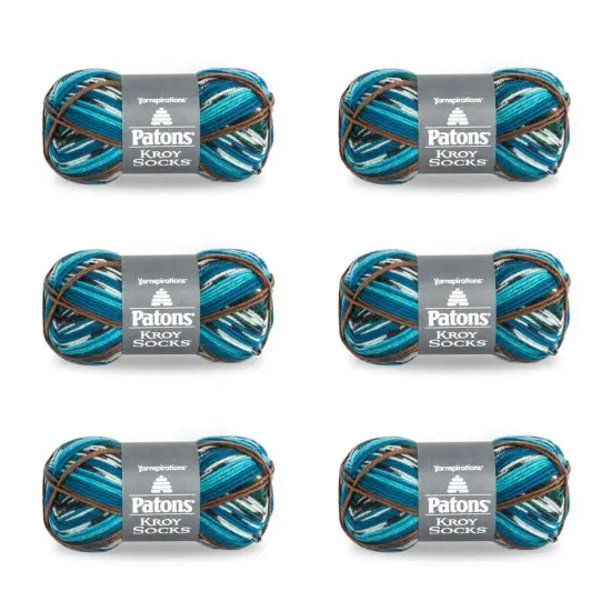 Patons Kroy Socks Route 66 Jacquard Yarn - 6 Pack of 1.75oz/50g - Blended Fiber - 1 Super Fine - 166 Yards - Knitting/Crochet {1}
