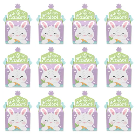 Big Dot of Happiness Spring Easter Bunny - Treat Box Party Favors - Happy Easter Party Goodie Gable Boxes - Set of 12 {6}