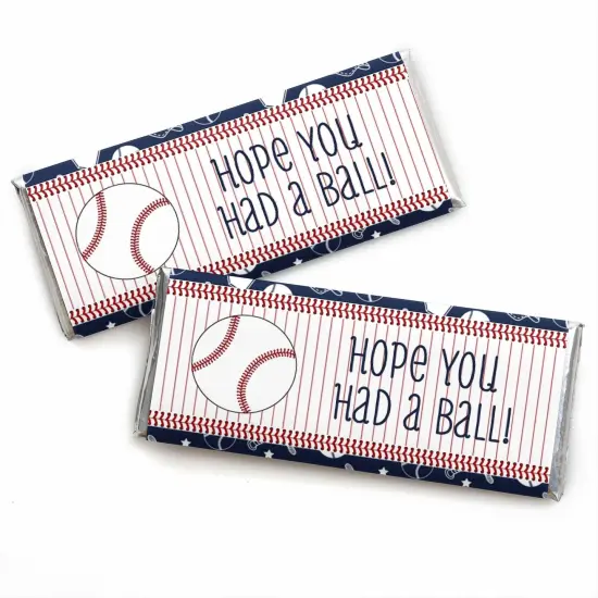 Big Dot of Happiness Batter Up - Baseball - Candy Bar Wrappers Birthday Party Favors - Set of 24 {1}