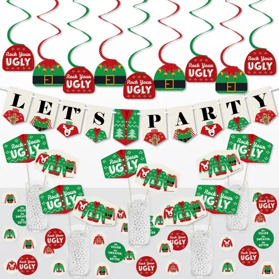 Big Dot of Happiness Ugly Sweater - Holiday and Christmas Party Supplies Decoration Kit - Decor Galore Party Pack - 51 Pieces {1}