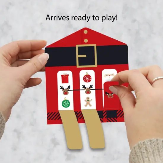 Big Dot of Happiness Jolly Santa Claus - Christmas Party Game Pickle Cards - Pull Tabs 3-in-a-Row - Set of 12 {3}