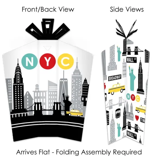 Big Dot of Happiness NYC Cityscape - Table Decorations - New York City Party Fold and Flare Centerpieces - 10 Count {3}