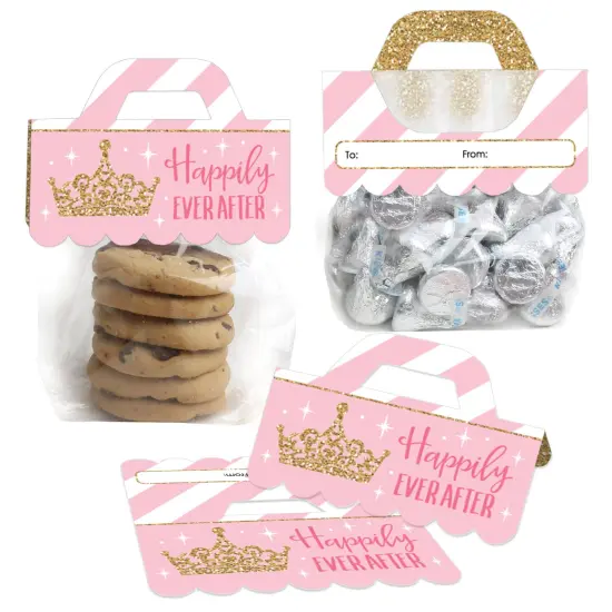 Big Dot of Happiness Little Princess Crown Pink & Gold Princess Baby Shower or Birthday Party Clear Goodie Favor Labels Candy Bags with Toppers 24 Ct {1}