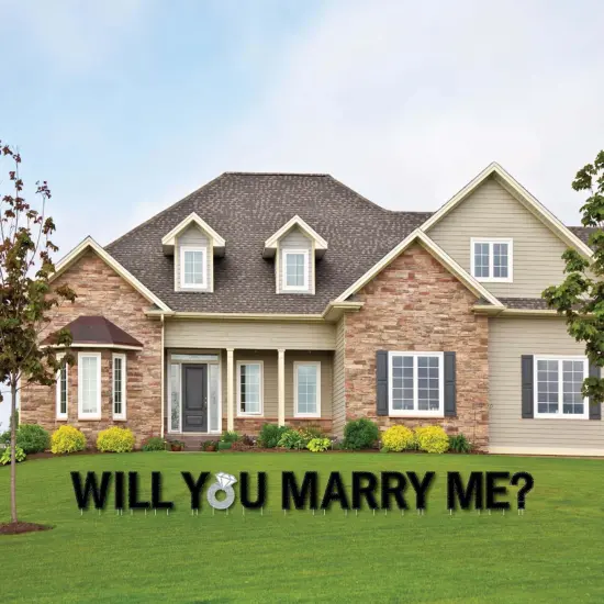 Big Dot of Happiness Will You Marry Me? - Yard Sign Outdoor Lawn Decorations - Marriage Proposal Yard Signs {3}