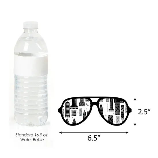 Big Dot of Happiness Nighttime City Skyline Glasses - Paper Card Stock New York Party Photo Booth Props Kit - 10 Count {6}