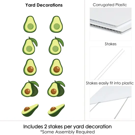 Big Dot of Happiness Hello Avocado - Lawn Decorations - Outdoor Fiesta Party Yard Decorations - 10 Piece {7}
